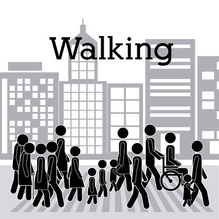 Walking design over white background, vector illustrationのイラスト素材