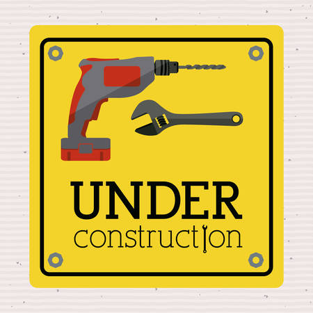 Under construction design over white background, vector illustrationのイラスト素材
