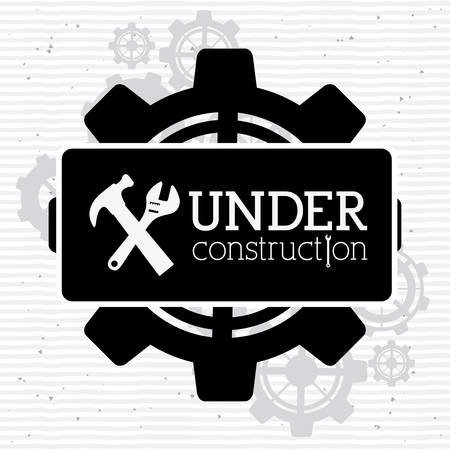 Under construction design over white background, vector illustrationのイラスト素材
