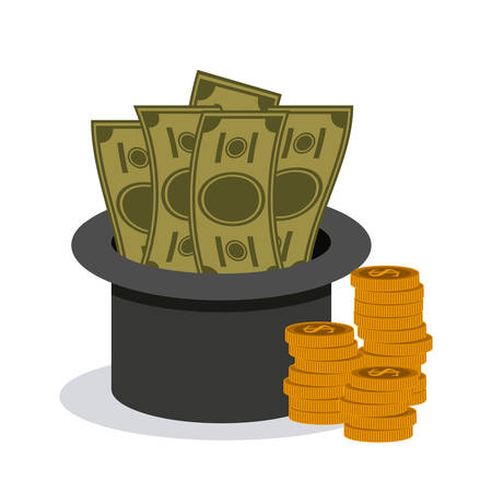Money design over white background, vector illustrationのイラスト素材