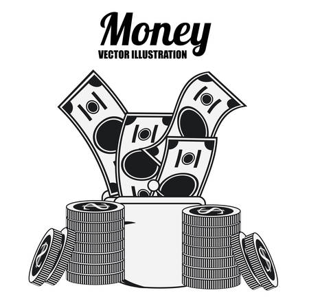 Money design over white background, vector illustrationのイラスト素材