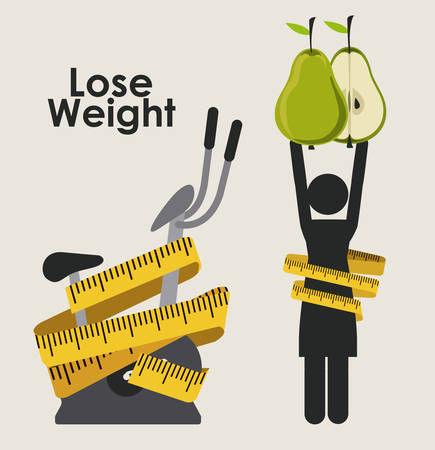 Heathy Lifestyle design over white background, vector illustrationのイラスト素材