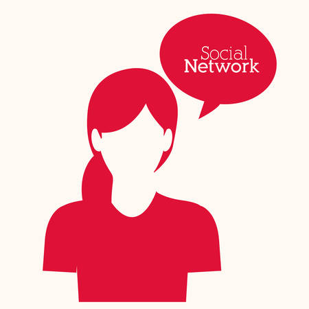 Social Network design over white background, vector illustrationのイラスト素材