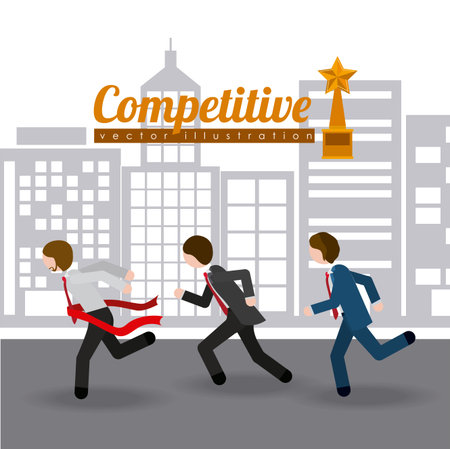 Competitive design over landscape background, vector illustrationのイラスト素材