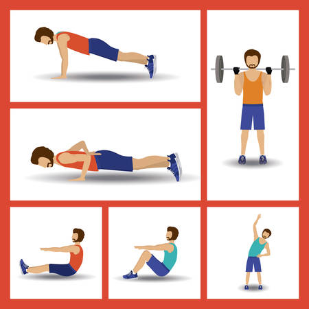 healthy lifestyle design over white background, vector illustrationのイラスト素材