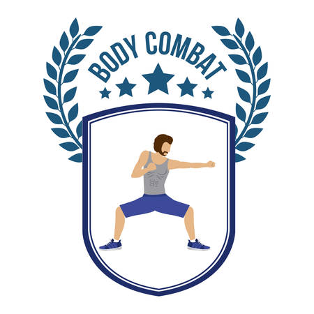 Body Combat design over white background, vector illustrationのイラスト素材