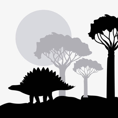 prehistoric design over landscape background, vector illustrationのイラスト素材
