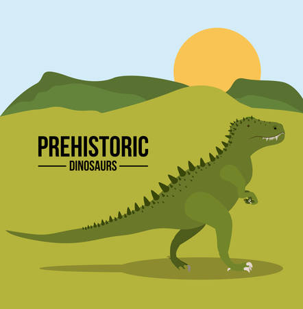 prehistoric design over landscape background, vector illustrationのイラスト素材