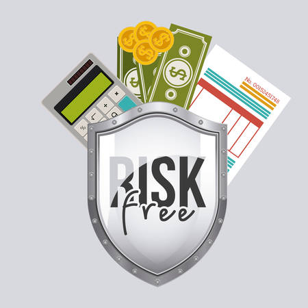 Risk free design over grey background, vector illustrationのイラスト素材
