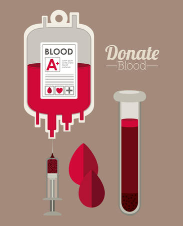 Donate Blood design over brown background, vector illustrationのイラスト素材