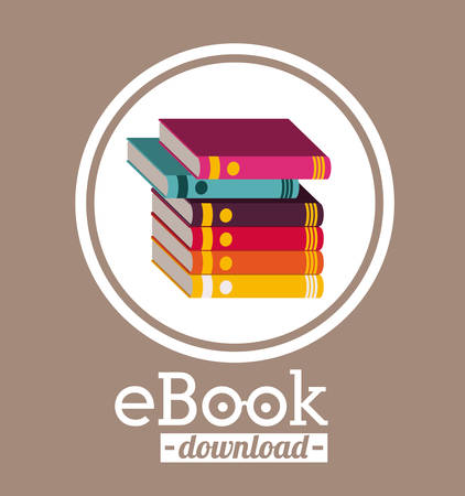 e-book design over beige background, vector illustrationのイラスト素材