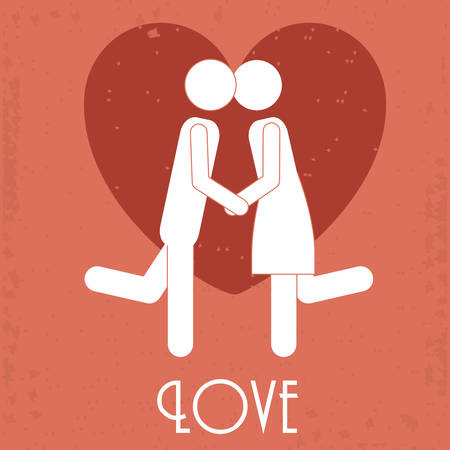 Love design over red background, vector illustrationのイラスト素材