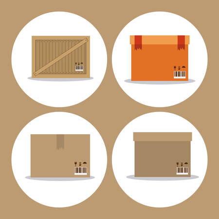 Delivery design over brown background, vector illustrationのイラスト素材
