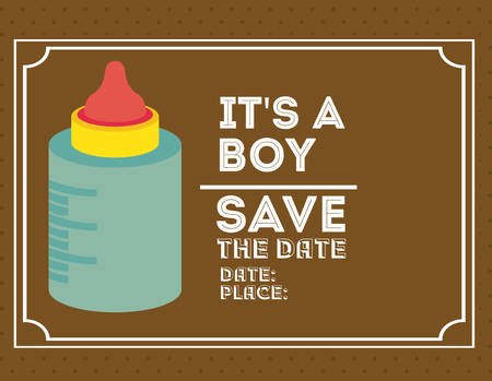 Baby Shower design over brown background, vector illustrationのイラスト素材