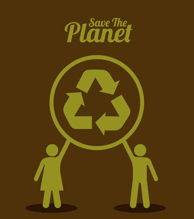 Eco Planet design over brown background, vector illustrationのイラスト素材