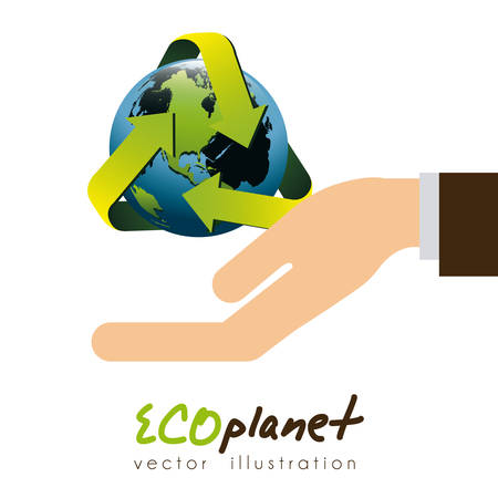 Eco Planet design over white background, vector illustrationのイラスト素材
