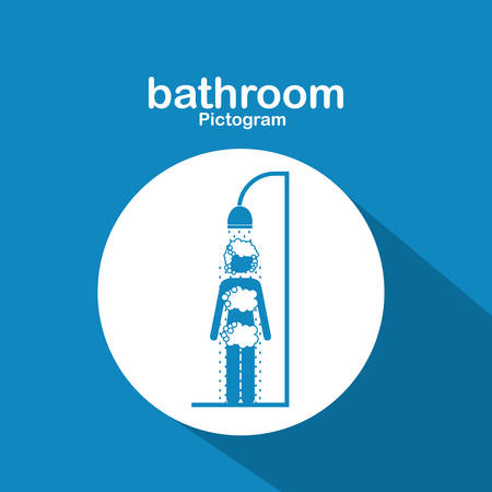 Pictogram design over blue background, vector illustrationのイラスト素材