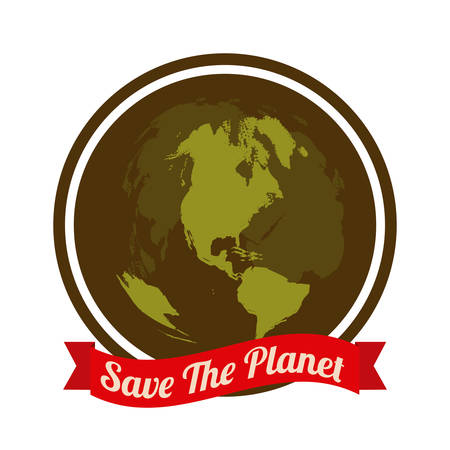 Eco Planet design over white background, vector illustrationのイラスト素材