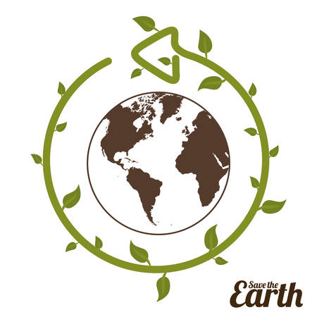 Eco Planet design over white background, vector illustrationのイラスト素材