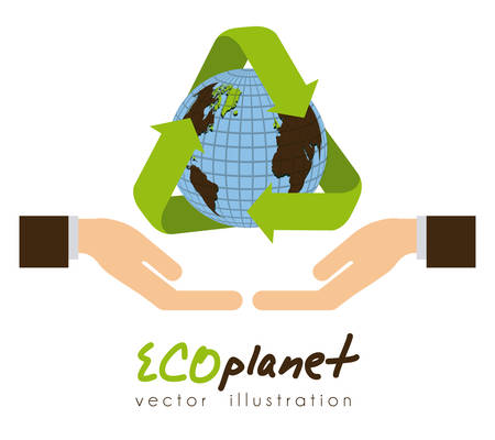 Eco Planet design over white background, vector illustrationのイラスト素材