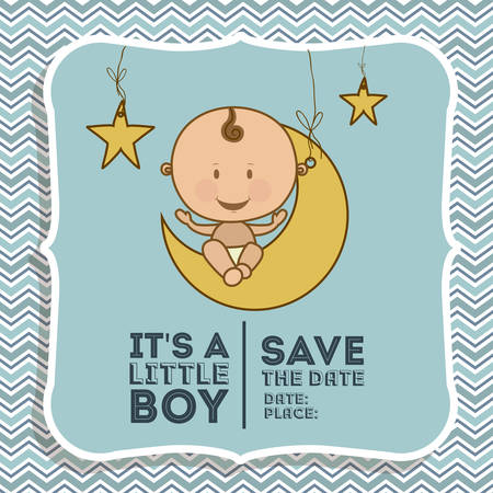 Baby Shower  design over blue background, vector illustrationのイラスト素材