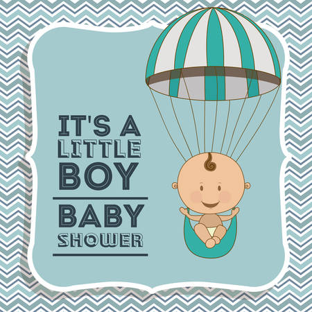 Baby Shower  design over blue background, vector illustrationのイラスト素材