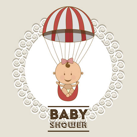 Baby Shower  design over grey background, vector illustrationのイラスト素材