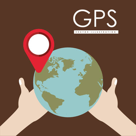 Technology design over brown background, vector illustrationのイラスト素材