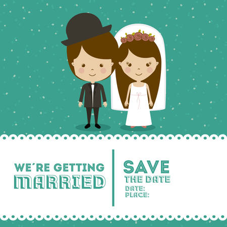 Wedding design over blue background, vector illustrationのイラスト素材