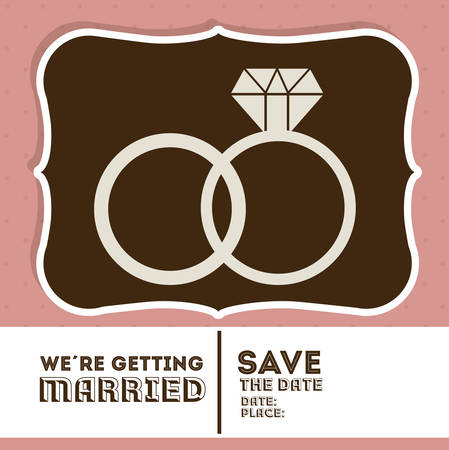 Wedding design over pink background, vector illustrationのイラスト素材