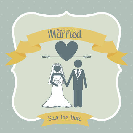 Wedding design over blue background, vector illustrationのイラスト素材