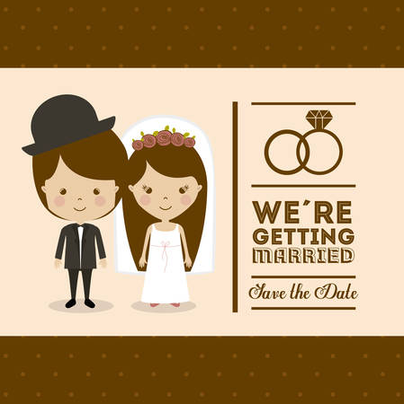 Wedding design over brown background, vector illustrationのイラスト素材