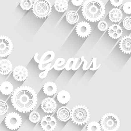 Gears design over grey background, vector illustrationのイラスト素材