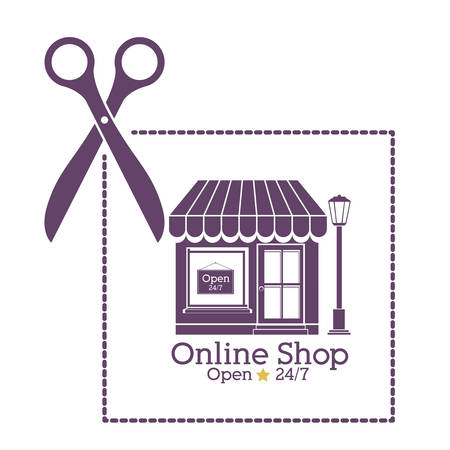 Shopping online design over white background, vector illustrationのイラスト素材