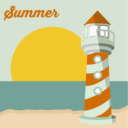 Summer design over blue background, vector illustrationのイラスト素材