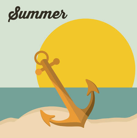 Summer design over blue background, vector illustrationのイラスト素材