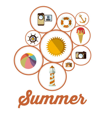 Summer design over white background, vector illustrationのイラスト素材