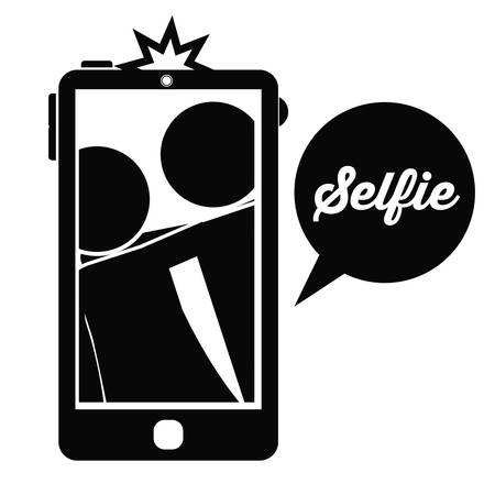 Selfie design over white background, vector illustrationのイラスト素材