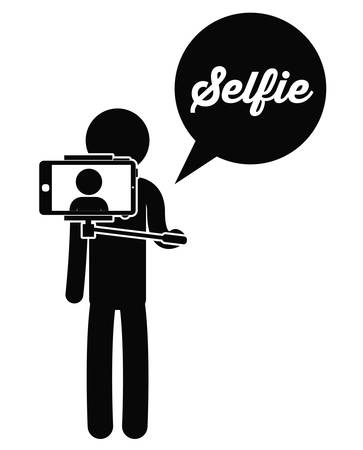 Selfie design over white background, vector illustrationのイラスト素材
