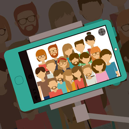 Selfie design over shadow background, vector illustrationのイラスト素材