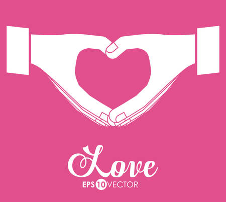 Human Hand design over pink background, vector illustrationのイラスト素材