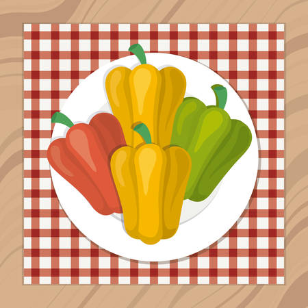Vegan design over wood background, vector illustrationのイラスト素材