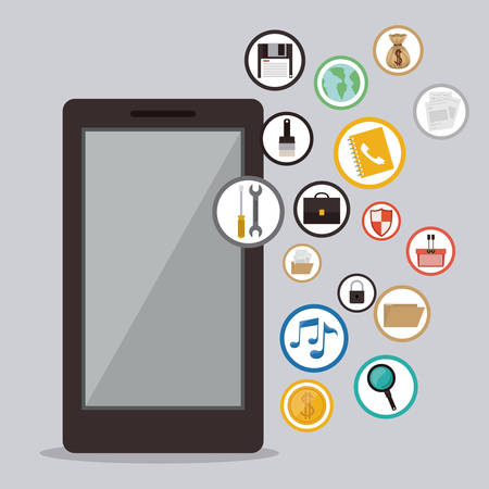 Cloud services over grey background, vector illustrationのイラスト素材