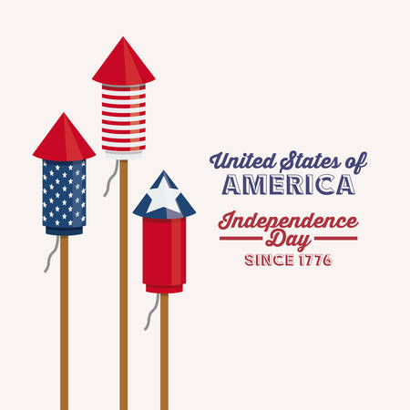 Independence day design over white background, vector illustrationのイラスト素材