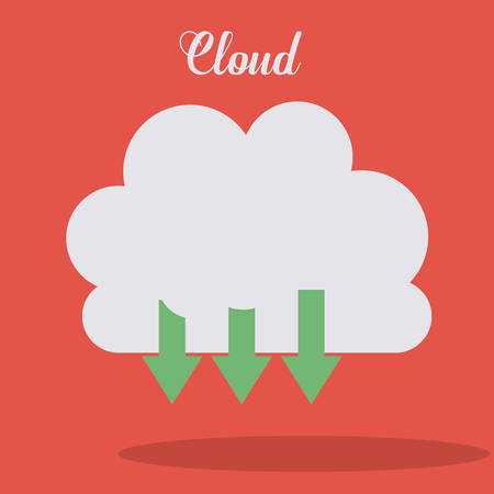 Cloud services design over orange background, vector illustrationのイラスト素材