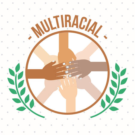 Multiracial design over white background, vector illustrationのイラスト素材