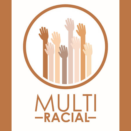 Multiracial design over white background, vector illustrationのイラスト素材