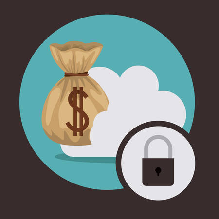 Cloud services over black background, vector illustrationのイラスト素材