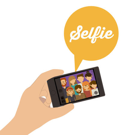 Selfie design over white background, vector illustrationのイラスト素材