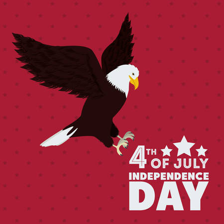 Independence day design over red background, vector illustrationのイラスト素材